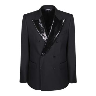 Dolce & Gabbana Double-Breasted Jacket - male - Dolce & Gabbana - Blazers - Black - L - Suits