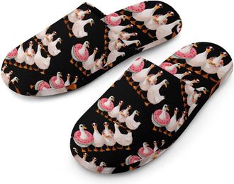 Generic Funny Ducks Mens Cozy Memory Foam Slippers Warm Cotton House Shoes Comfy Slipper for Indoor Outdoor