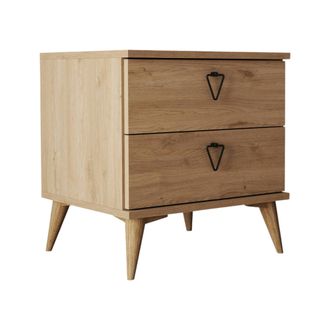Dmora Mesilla Pilar, 2 Cajones, Un Estante, Apertura Deslizante, 52x45x55h Cm Roble Marr&oacute;n