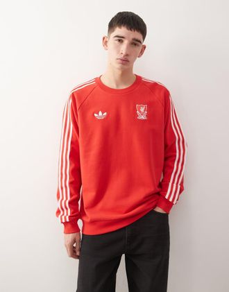 adidas adidas Football - Liverpool - Top a maniche lunghe rosso e bianco