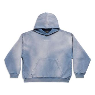 Balenciaga Back Hoodie Blue 767877TPVK24313