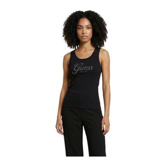 Guess Sleeveless Tops, female, Black, Size: XL Sleeveless Round Neck Tank-Top
