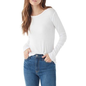 Splendid Classic Long Sleeve Crewneck T-Shirt in White at Nordstrom, Size Xx-Small