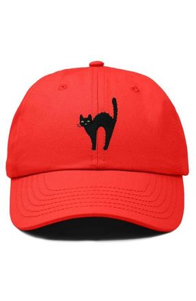 Dalix Black Cat Embroidered Casual Hat at Nordstrom