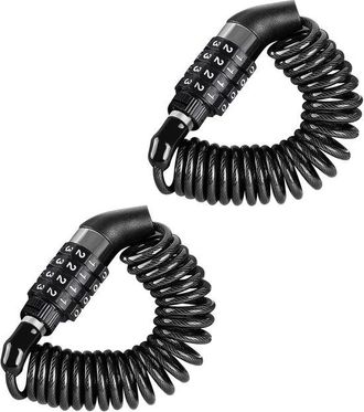 No Brand Dos Candados De Cable De Acero Con Cerradura De Combinaci&oacute;n: Candado Flexible De 150 Cm, Apto Para Cascos De Motocicleta, Bicicleta Y Scooter