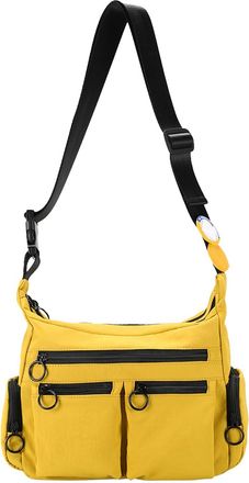 Generic Cymwer Nylon Multi-pocket Shoulder Bags Large Crossbody Bag for Women Men Daily(Yellow) (Yellow)