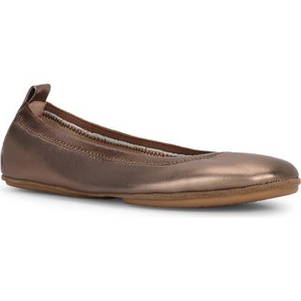 Yosi Samra Samara Foldable Ballet Flat in Bronze at Nordstrom, Size 8