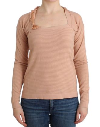 Ermanno Scervino Wool Blend Striped Long Sleeve Womens Top
