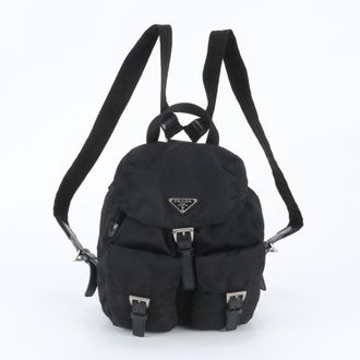 Prada Black Leather Nylon Backpack (Pre-Owned)