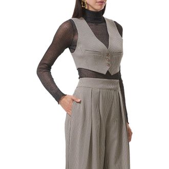 AFRM Daryl Houndstooth Crop Vest in Black Cream Houndstooth at Nordstrom Rack, Size Medium