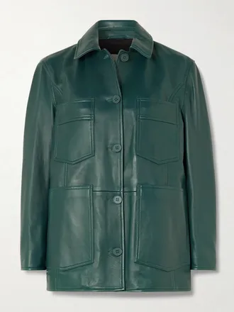 Nour Hammour Giacca In Pelle Seleste - Blu