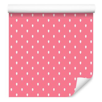 OEM Carta Da Parati Rosa Cipria Con Fragole E Margherite Per Soggiorno E Camera Da Letto, 50x1000 Cm