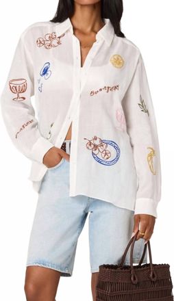 Astr Trace Button Front Picnic Shirt In White