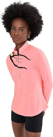 Jamie Sadock Sunsense Scorpio Print Long Sleeve Quarter Zip Womens Clothing Orange : XL, Polyester/Spandex