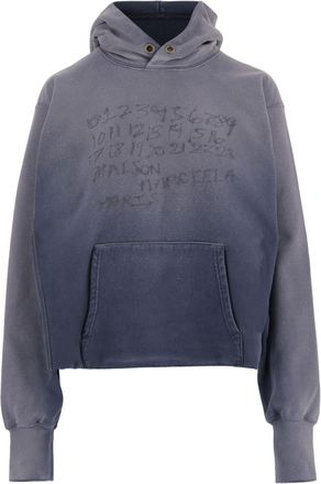 Maison Margiela Light Gray Logo Hooded Cotton Sweatshirt