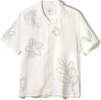 Wax London Short Sleeve Shirts, male, White, XL, White Floral Short-Sleeve Shirt