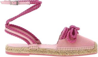 Mach & Mach Double Bow Pink Riviera Espadrilles