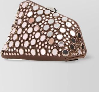 The Attico na leather embellished clutch bag