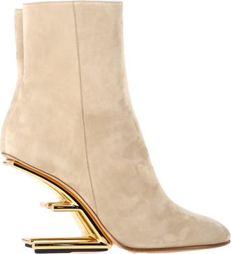 Fendi Fendi First enkellaarsjes in beige su&egrave;de