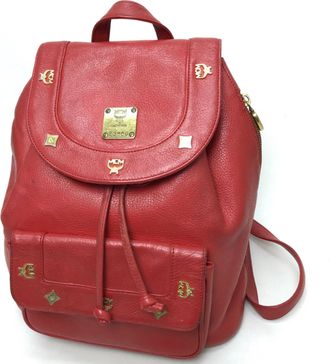 MCM Mcm Red Color Leather Backpack (Pre-Owned)