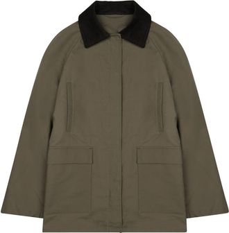 Toteme Brown Oversized Jacket with Contrasting Collar and Functional Pockets