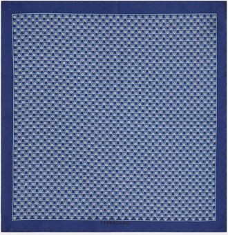 Ferragamo Men Tournament print silk pocket square - Sport Capsule Blue