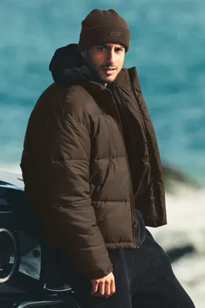 Alo | Cold Front Puffer Jacket in Espresso, Size: Medium