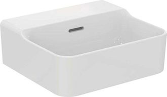 Ideal Lavabo De Mano Conca 400x350x165mm, Blanco Lijado Con Plus Sin Orificio Para Grifer&iacute;a Con Rebosadero Standard