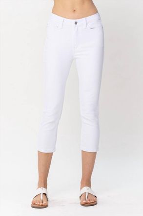 Judy Blue Mid-Rise Crop Jeans In White
