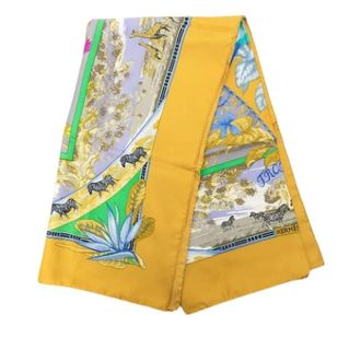 Herm&egrave;s Pre-owned Tropiques Scarf - Dames - Pre-owned - Geel - Maat: ONE Size Zijde