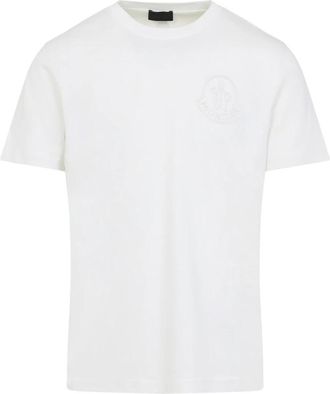 Moncler Witte T-shirt & Polo Collectie - Heren - T-shirts - Wit - M - Katoen - Tops
