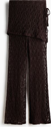 H&M Hose mit Jupe aus Spitze - Brown