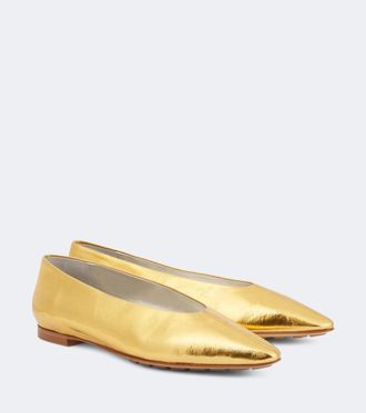 Bottega Veneta Sofia metallic leather ballet flats