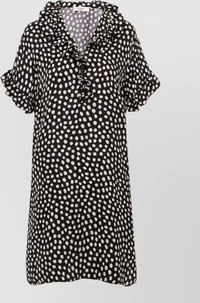 Chlo&eacute; knee length dress short sleeves polka dots