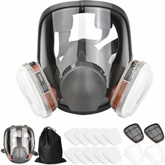 OEM Mascarilla Facial Completa 16 En 1 Mascarilla Facial De Silicona Big Vision 1 Cuerpo De Mascarilla + 2 X Cartuchos De Filtro 3 + 2 X Tapas De Filtro +