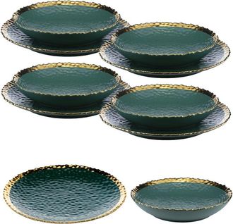 OEM Juego De 8 Platos Kati Green Gold