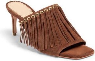 Cinq &agrave; Sept Sabrina Fringe Slide Sandal in Dark Sepia at Nordstrom Rack, Size 10.5Us / 40.5Eu