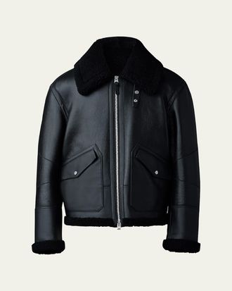 Mackage Mens Atlas Shearling Aviator-Style Jacket
