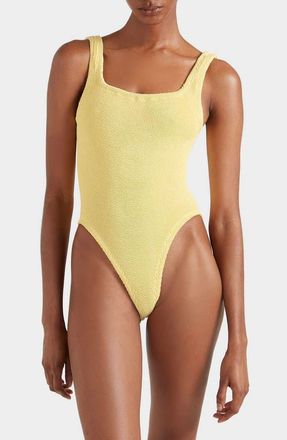 Hunza G Square Neck One-Piece Swimsuit in Butter at Nordstrom