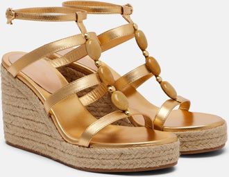 Gianvito Rossi Shanti leather espadrille wedges