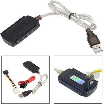 Trade Shop Trade Shop - Cable Adaptador Ide Sata Usb 2.0 Compatible Con Discos Duros De 2,5 Y 3,5 Pulgadas
