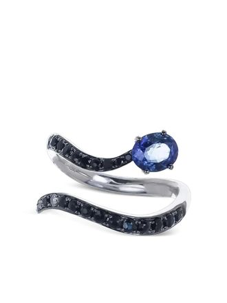 Stéfère 18K white gold Snake sapphire and diamond ring - women - Blue Sapphire/18kt White Gold/White Diamond - 7