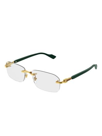 Gucci logo-detail glasses - men - Metal - 56 - Gold