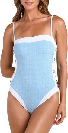 L'agence Tory Colorblock One-Piece Swimsuit in Powder Blue at Nordstrom, Size X-Large