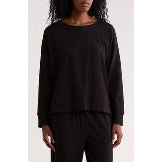 Eileen Fisher Crewneck Long Sleeve T-Shirt in Black at Nordstrom Rack, Size Xx-Small