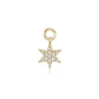 RS Pure by Ross-Simons Diamond Star Hoop Charms in 14kt Yellow Gold