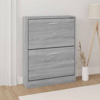 vidaXL Scarpiera Grigio Sonoma 59x17x81 cm in Legno Multistrato vidaXL