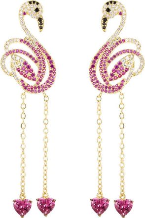 Eye Candy Los Angeles Pink Flamingo Drop Earrings in Gold at Nordstrom Rack