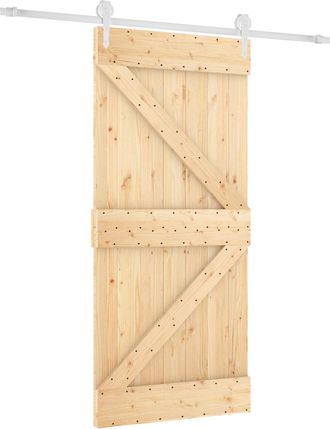 vidaXL Puerta Corredera 95 X 210 Cm Natural Y Blanco Vidaxl