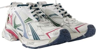 Balenciaga Womens Mesh & Synthetic Runner Sneaker White